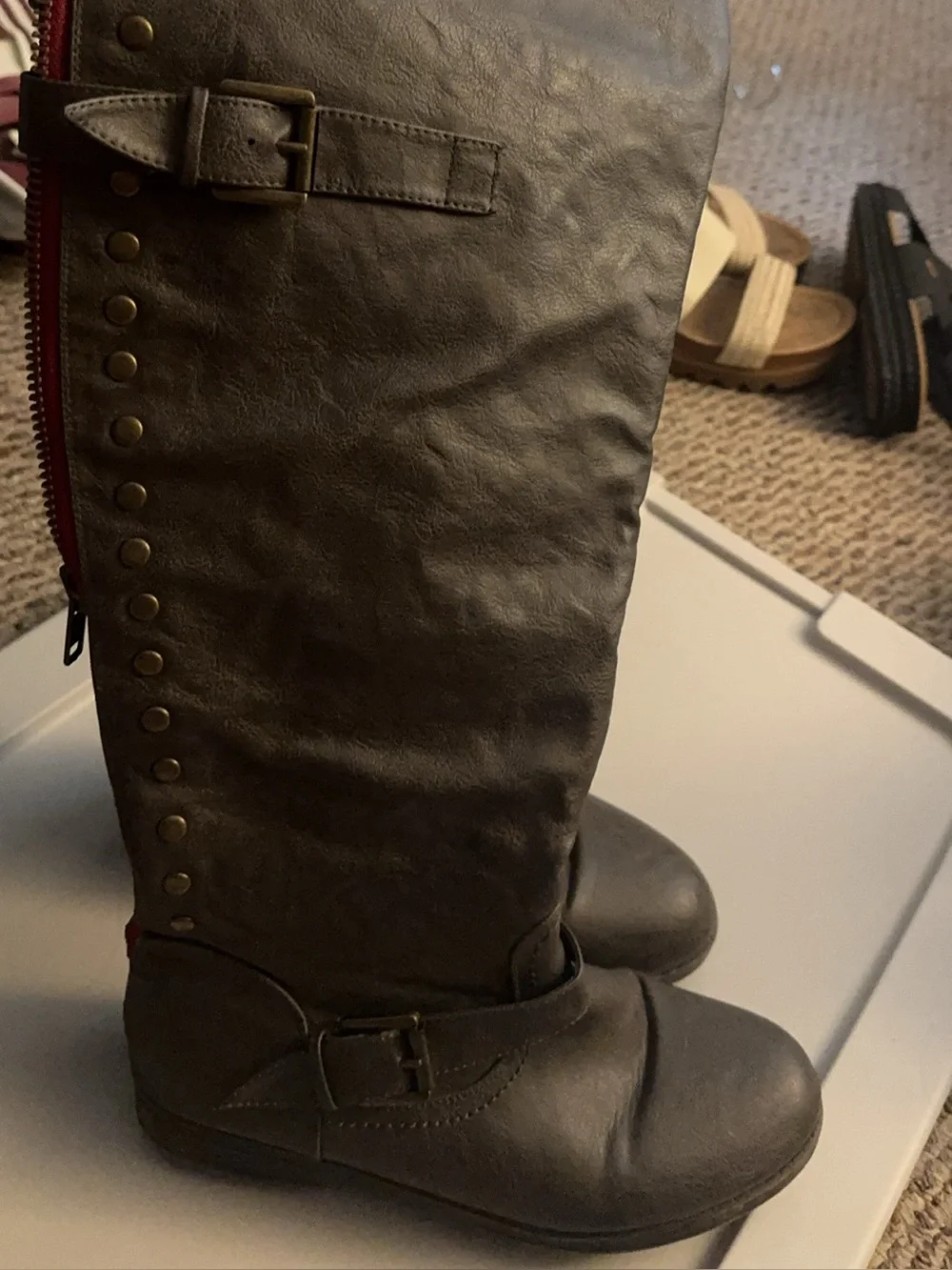 Journee Collection Over the Knee Taupe Wide Calf Boot